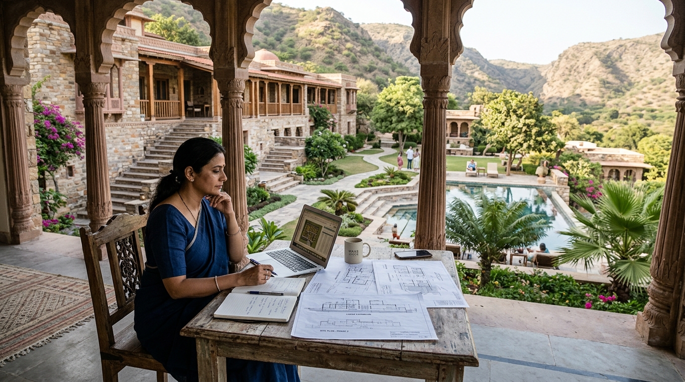 Independent boutique hotel in India illustrating hospitality business planning and feasibility
